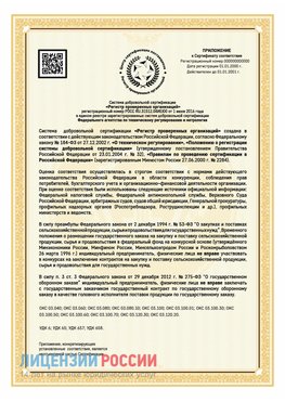 Приложение к сертификату для ИП Камышин Сертификат СТО 03.080.02033720.1-2020